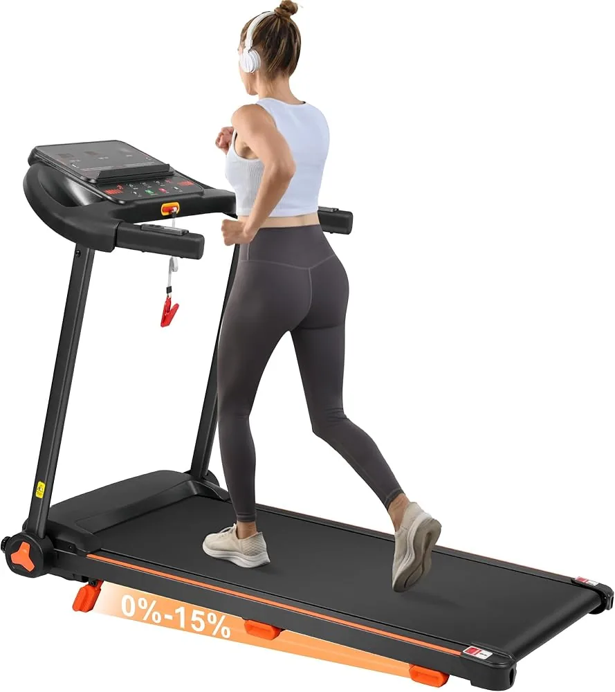 merax foldable treadmills for home with incline bluetooth speaker dual control mode 300lbs 75mph 30hp low noise walking running machine white